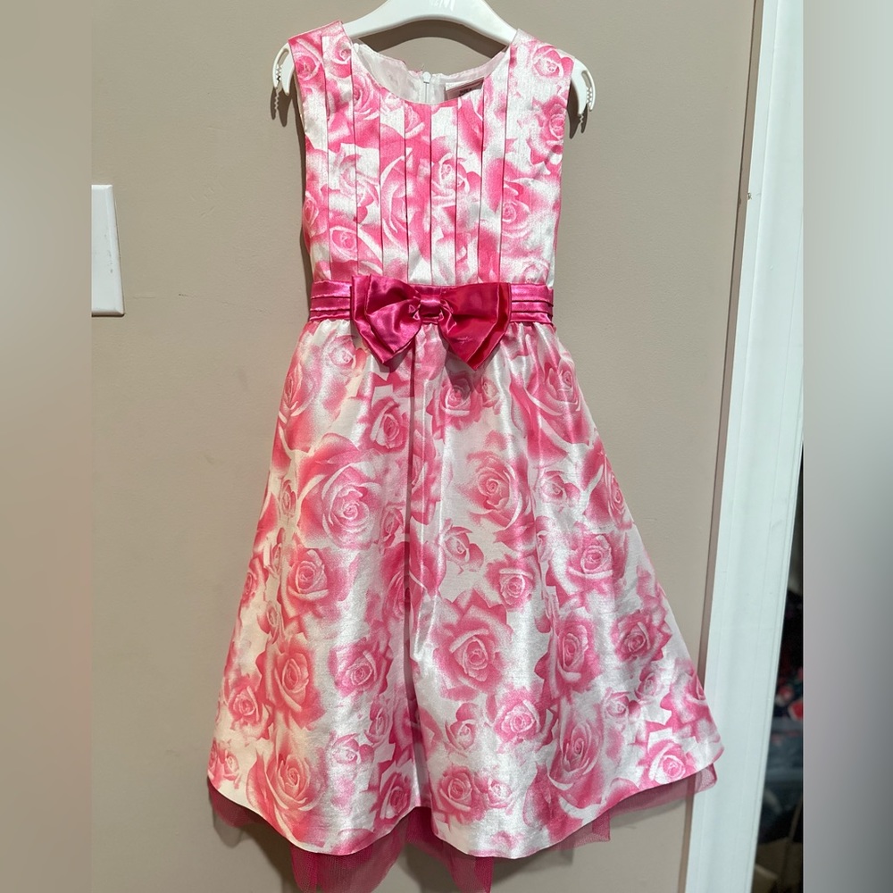 Nannette Girl Pink Rose Party Dress Girls Size 6